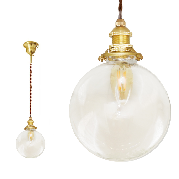 ペンダントライト 1灯 E17 全6種類 ガラスシェード 丸型 引掛け