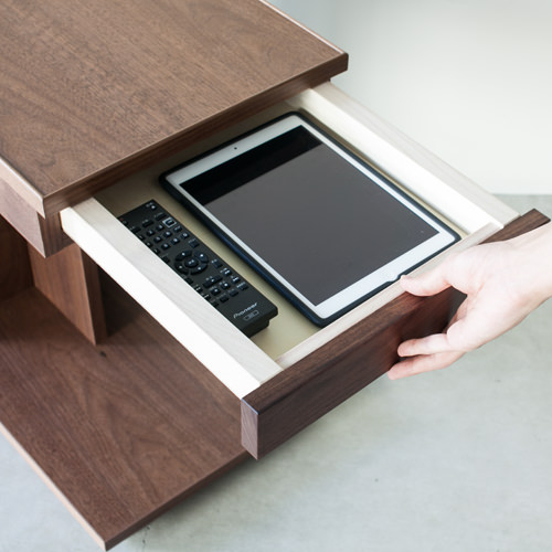 サイドテーブル 収納付 キャスター付き ウォールナット オーク 日本製