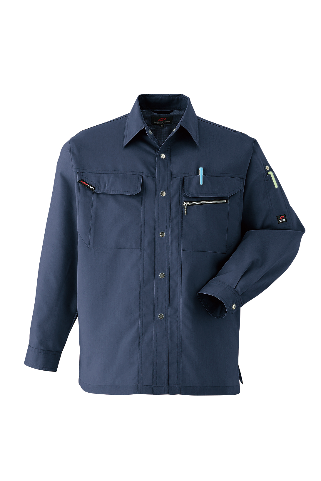 Asahicho 作業服 作業着 長袖シャツ 6804 春夏用 シャツ メンズ 帯電