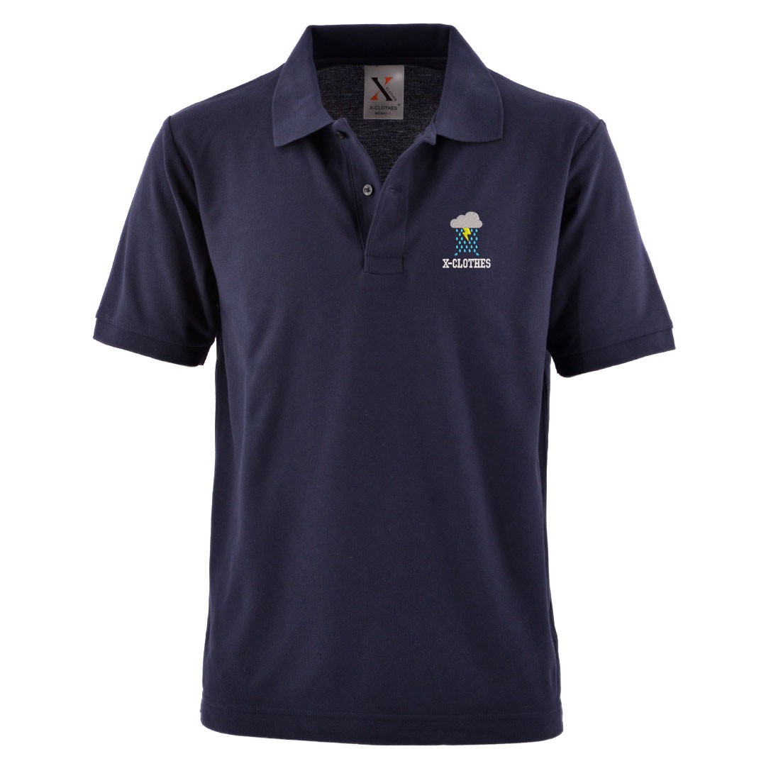 王冠 刺繍 メンズ ポロシャツ 半袖 服 グッズ クラウン 傘 雨 得トク