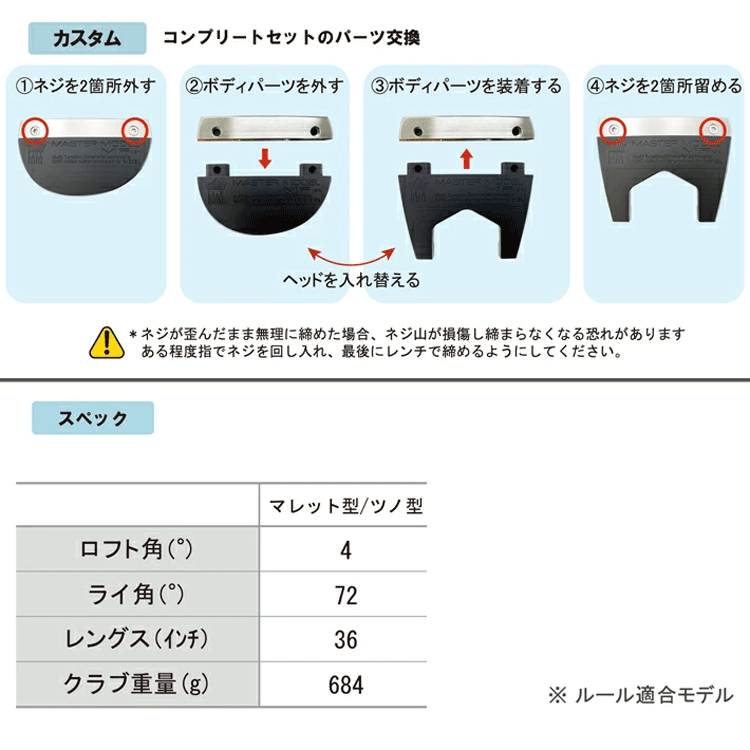 MASTER MODEL Lynx リンクス ゴルフ マスターモデル MF 中尺 パター MF