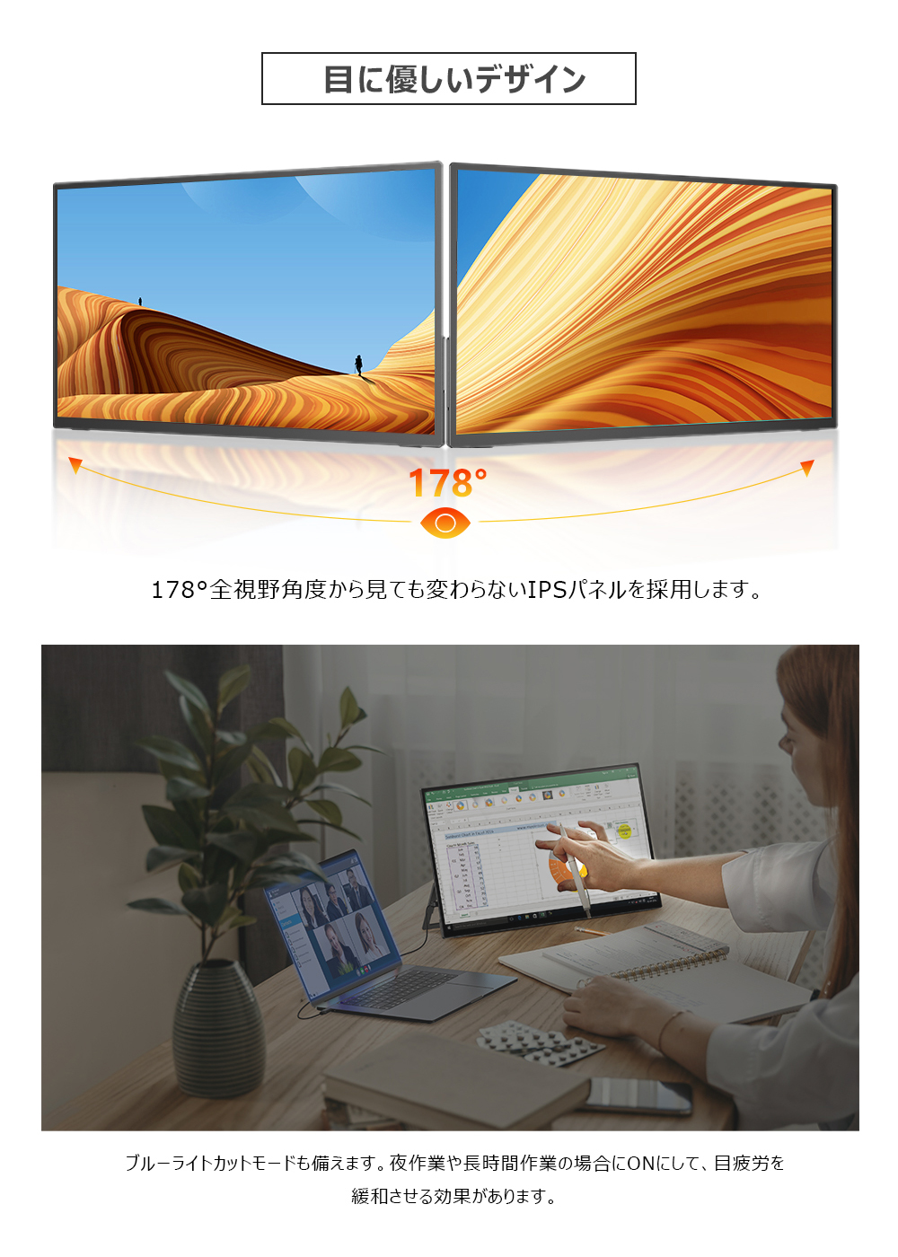 120Hz 1080P タッチパネルモニター】18.5インチ フルHD モバイル