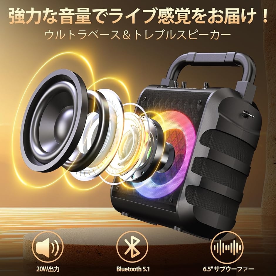 スピーカーセット カラオケセット 家庭用 拡声器 ワイヤレスマイク 2