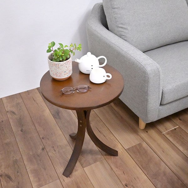 サイドテーブル 脚曲線 ナイトテーブル コンパクトサイズ おしゃれ机