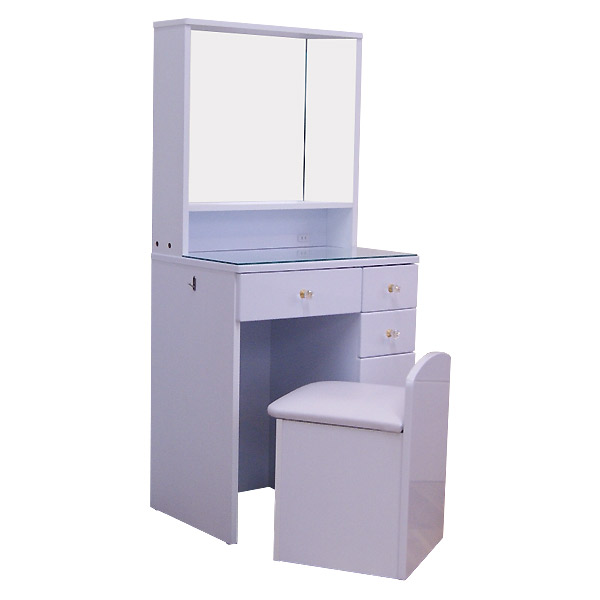 ドレッサー コンセント付き 幅60 メイク 収納 メイク台 鏡台 化粧台