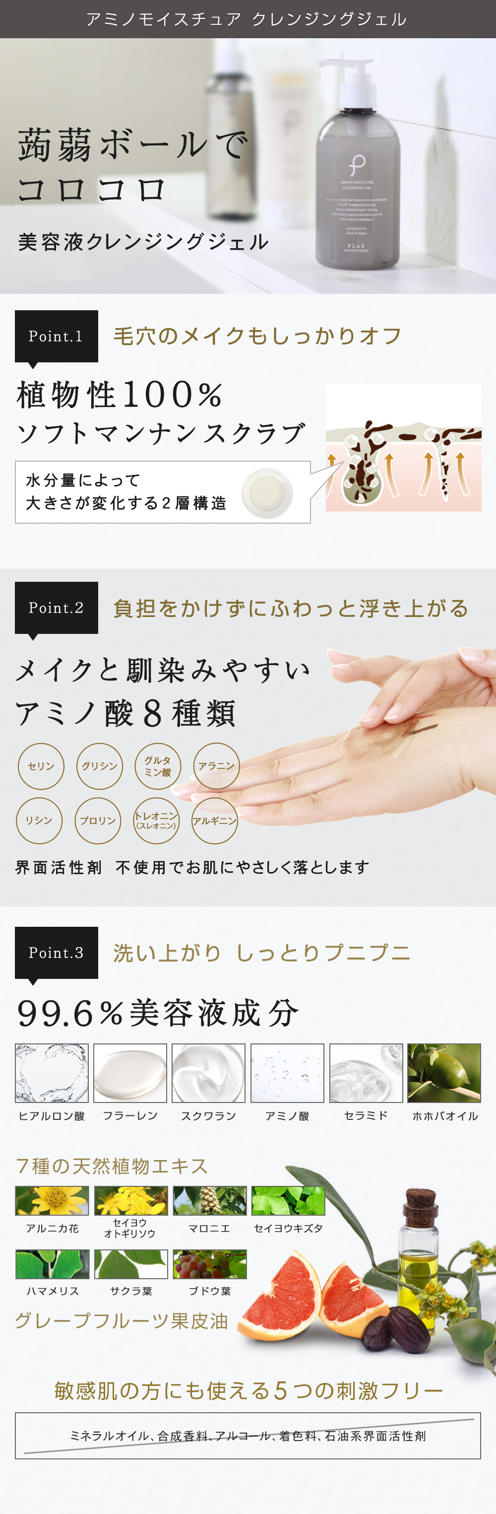 PLuS（プリュ） オールインワン クレンジングジェル スキンケアセット