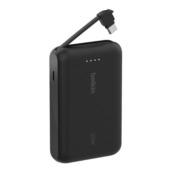 BoostCharge 20W ケーブル内蔵 モバイルバッテリー 10000mAh ブラック