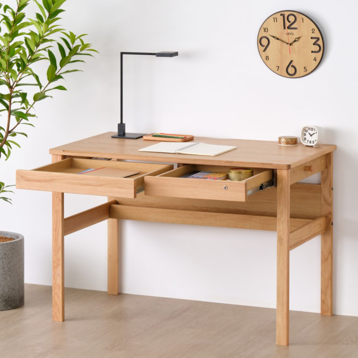 学習机 幅105cm シンプル 木製 （ デスク 机 勉強机 学習デスク