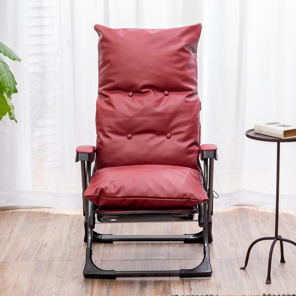 Gravina リクライニングチェア [ワインレッド］DXⅡ オットマン一体型