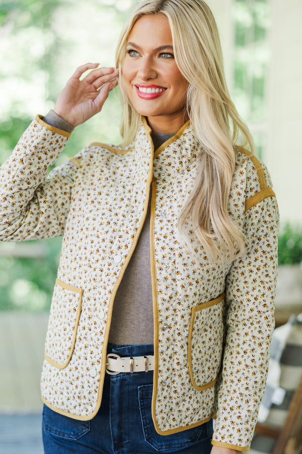 Feeling Like Love Marigold Ditsy Floral Jacket – Shop the Mint