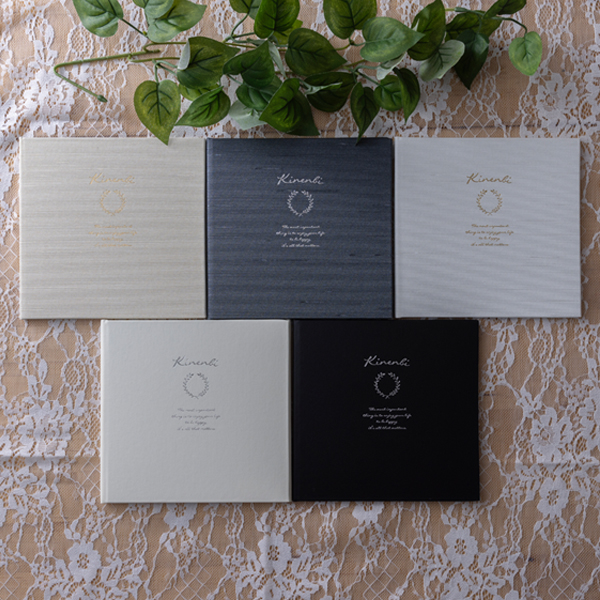 写真台紙 プリント印刷付き 仕上げ【モノクロ・黒】L判 3面 記念写真