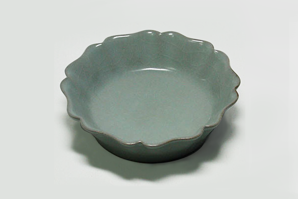 旧家蔵出古美術 宋 古陶磁器 鈞窯 花釉 流金龍 紋花口盤 旧家蔵出古