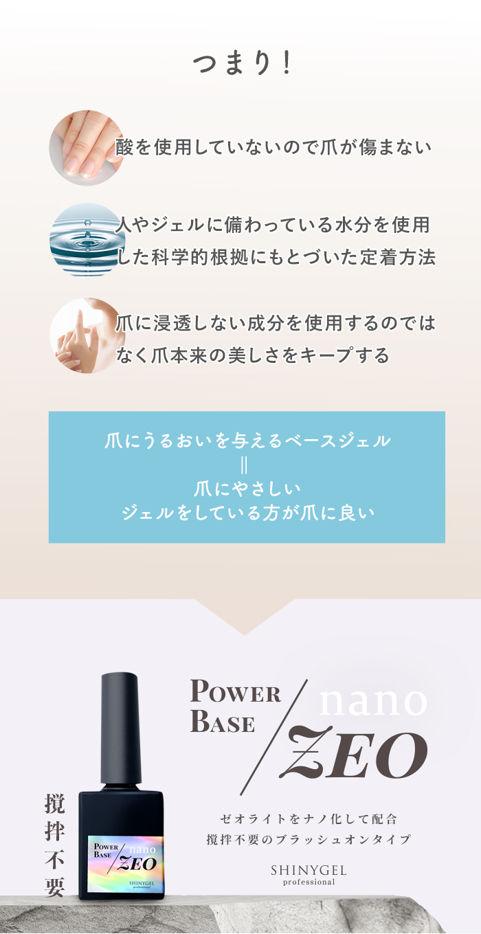 ボトルタイプ】SHINYGEL Professional： ◇パワーベースnano-ZEO