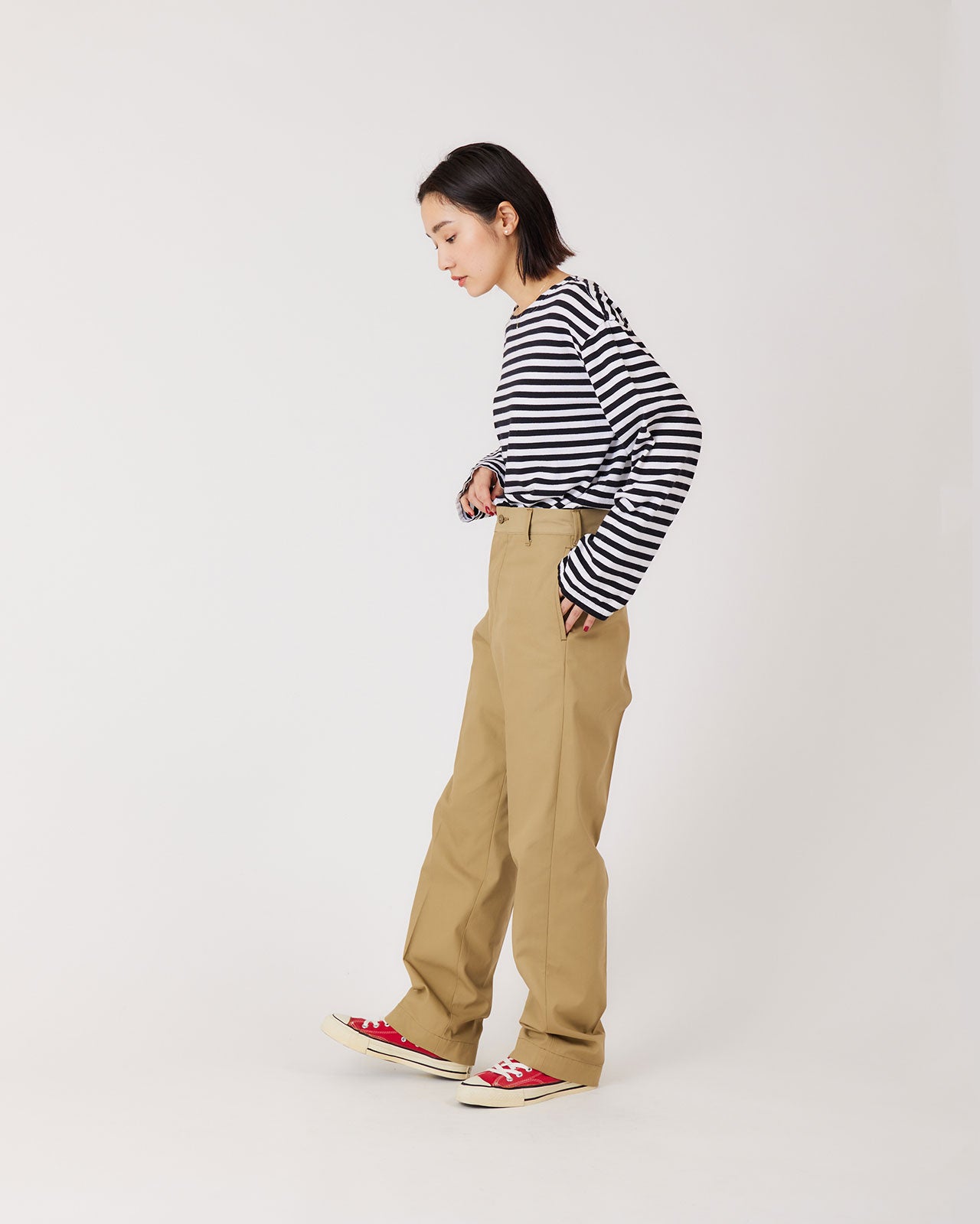 Shinzone（シンゾーン）】 WASHED HIGH WAIST CHINO 定番チノパンツ
