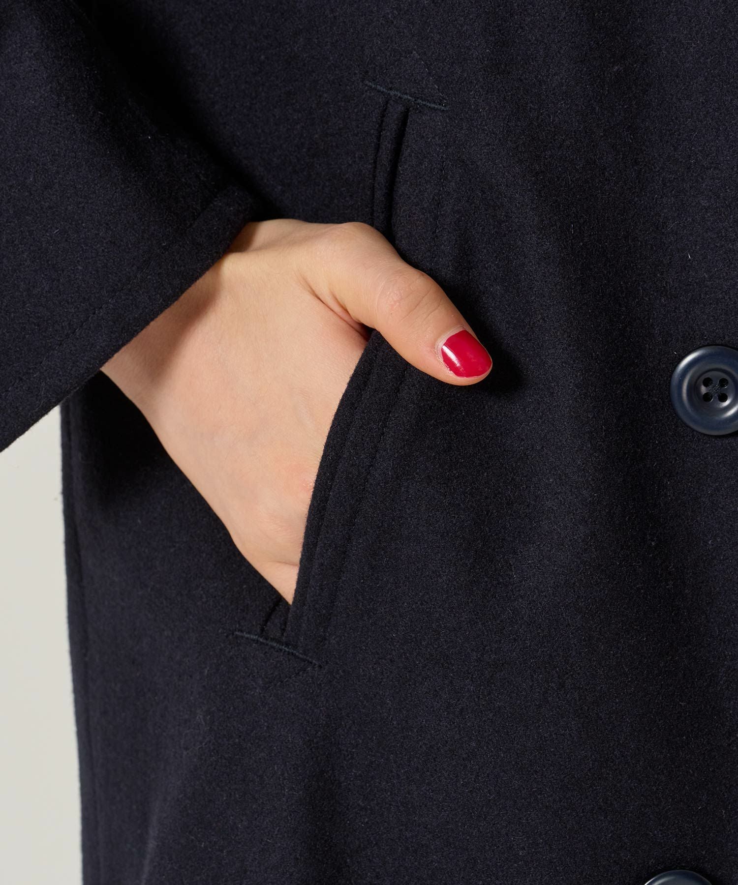 ハート刺繍 ウールミックス ピーコート TINA：JOJUN 全1色｜tnj141