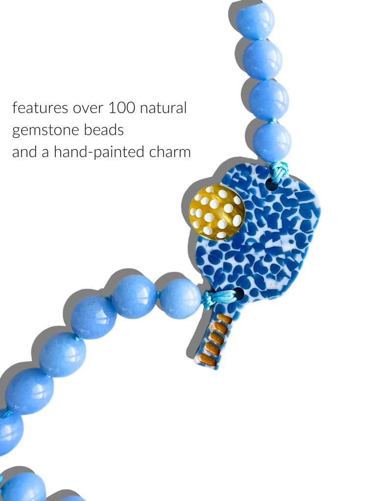 Hand-painted Pickleball Gemstone Crossbody Phone Chain – Solar Eclipse