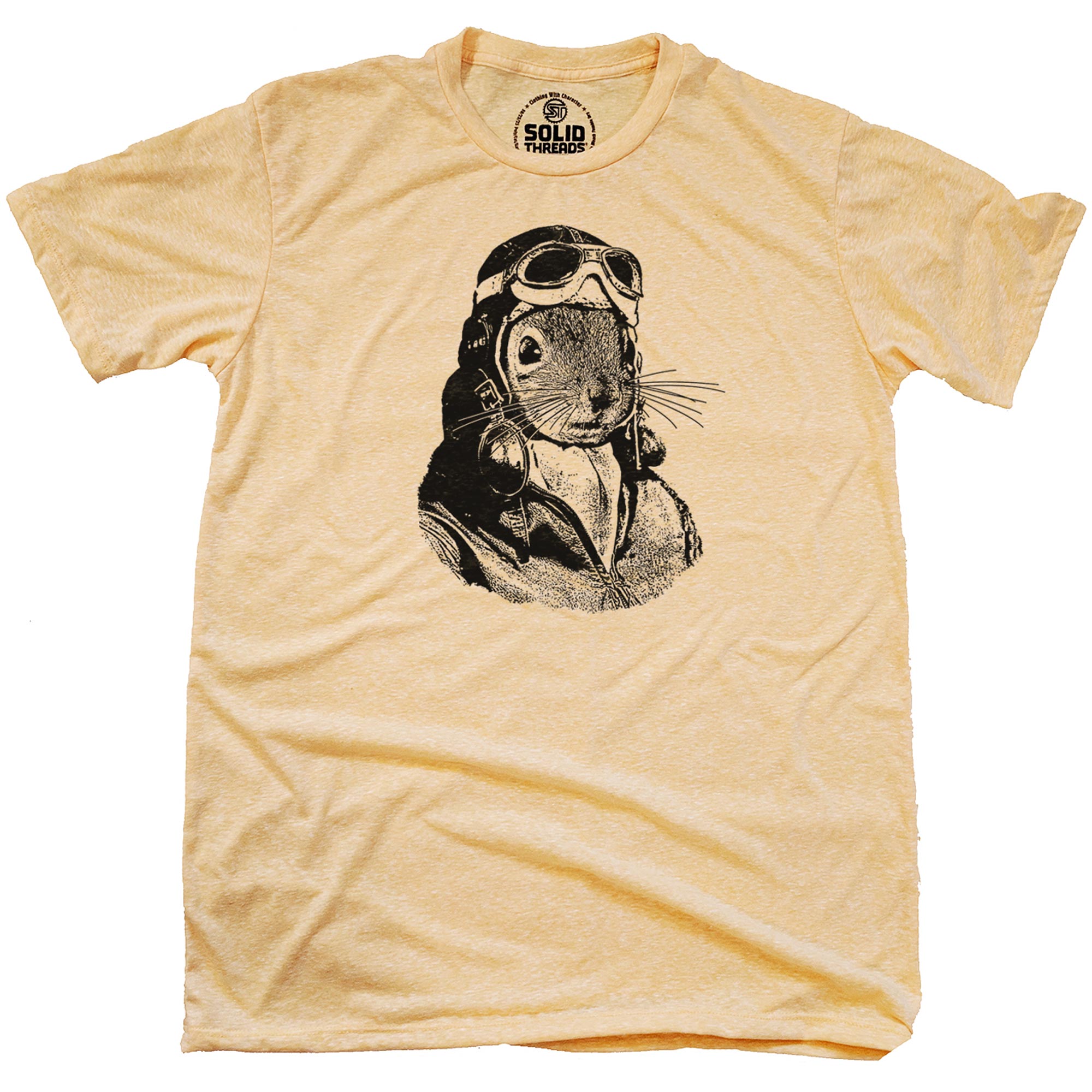 Flying Squirrel Funny Graphic T-Shirt | Vintage Flight Helmet Pun