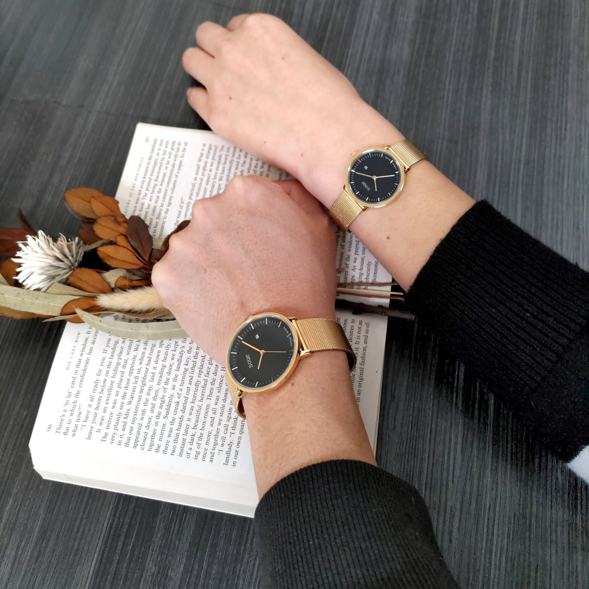 soue A Basics ペアウォッチ ステンレスベルト メッシュバンド