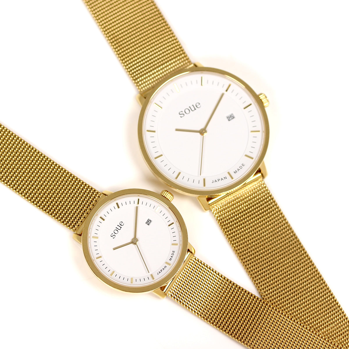 soue A Basics ペアウォッチ ステンレスベルト メッシュバンド