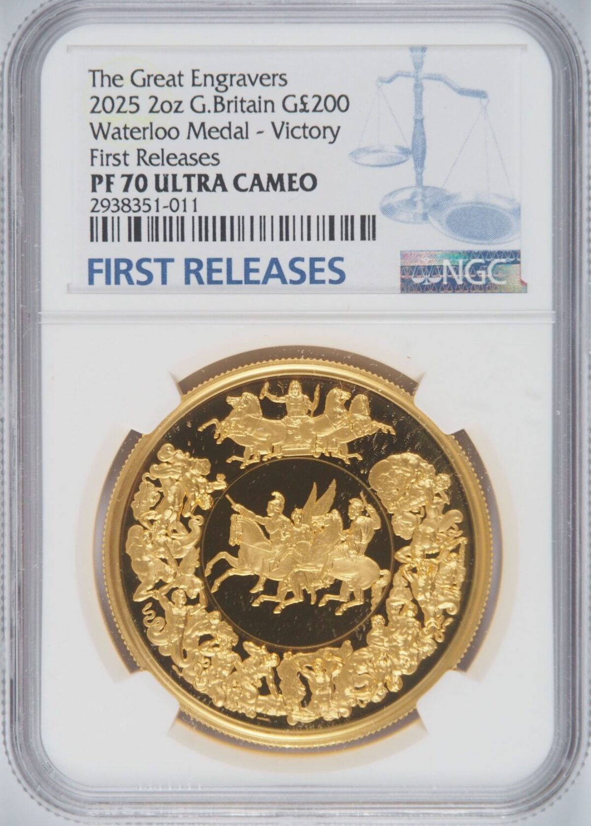 2025年 偉大なる彫刻家「ワーテルロー・メダル-Victory」2オンス金貨