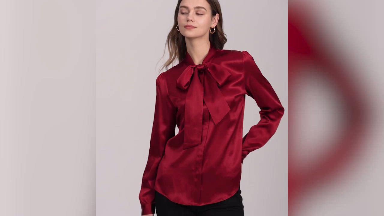 LILYSILK Women's Bow-tie Neck Silk Blouse - Macy's