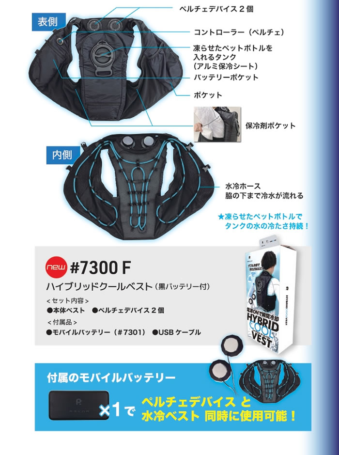 RSCAH|ペルチェ×水冷服|7300 ハイブリッドクールベスト|作業服専門店