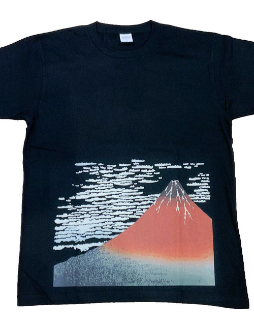 抜染 和 和柄 日本 お土産 Tシャツ 赤富士 葛飾 北斎 浮世絵 富士