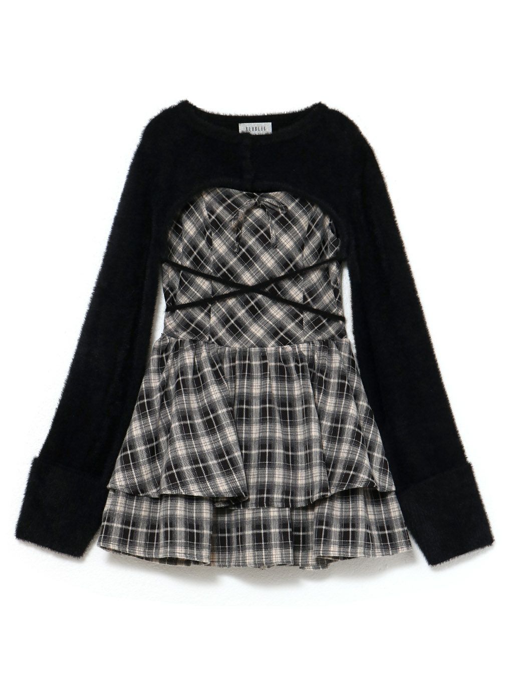 BUBBLES】オープンネックギャザーワンピース | sparkling mall online