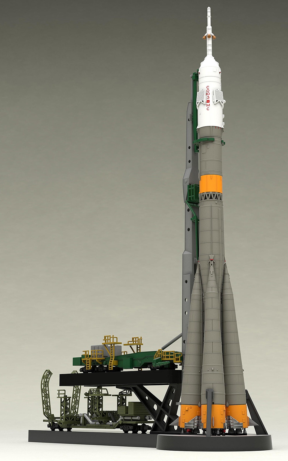 MODEROID 1/150 Plastic Model Soyuz Rocket & Transport Train