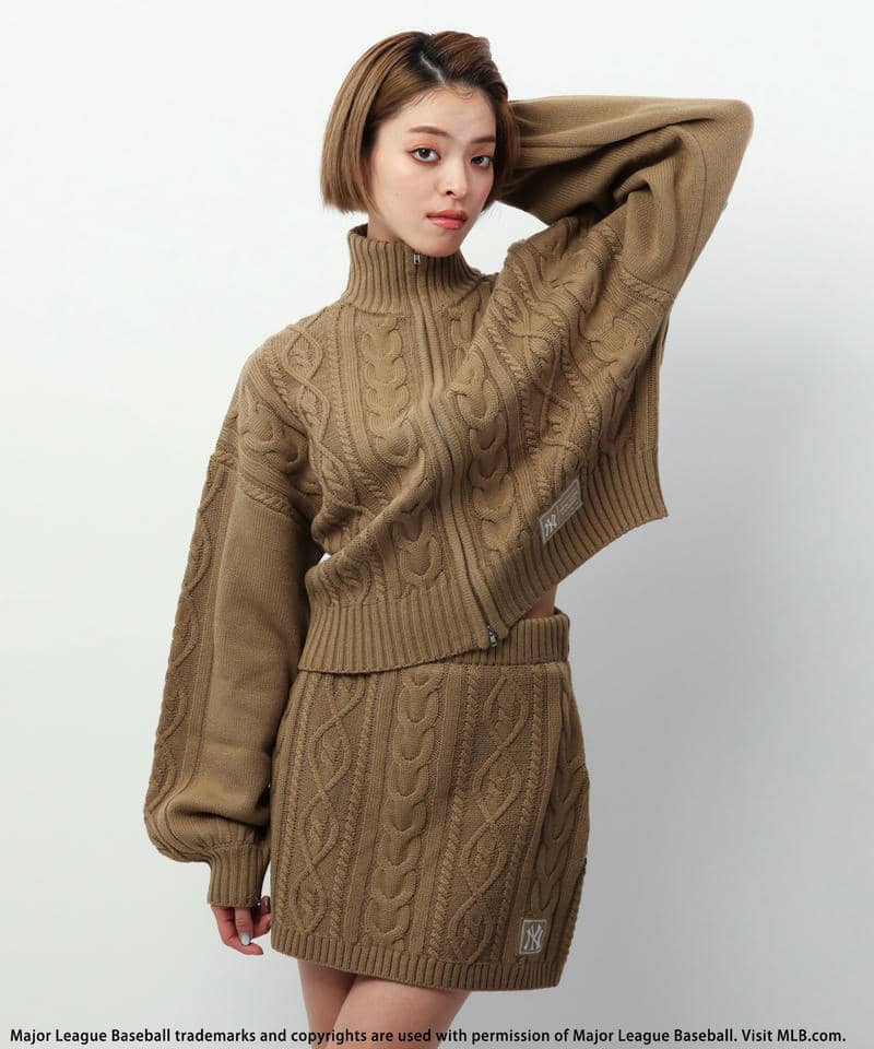 MLB】ワッペン付ハイネックケーブルニットセットアップ｜BACK TO THE