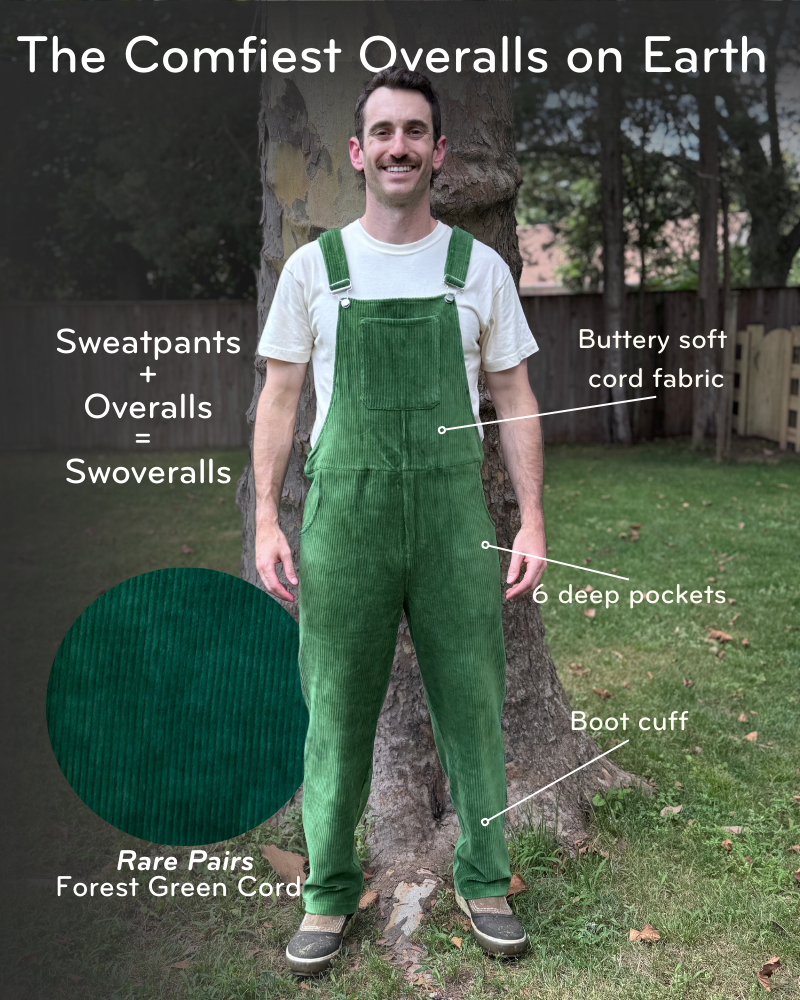 Forest Green Corduroy Overalls for Adults | Swoveralls