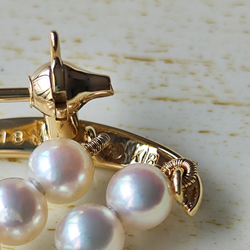 タサキ 田崎真珠 アコヤ真珠 ブローチ ダイヤモンド Pt900 TASAKI 中古