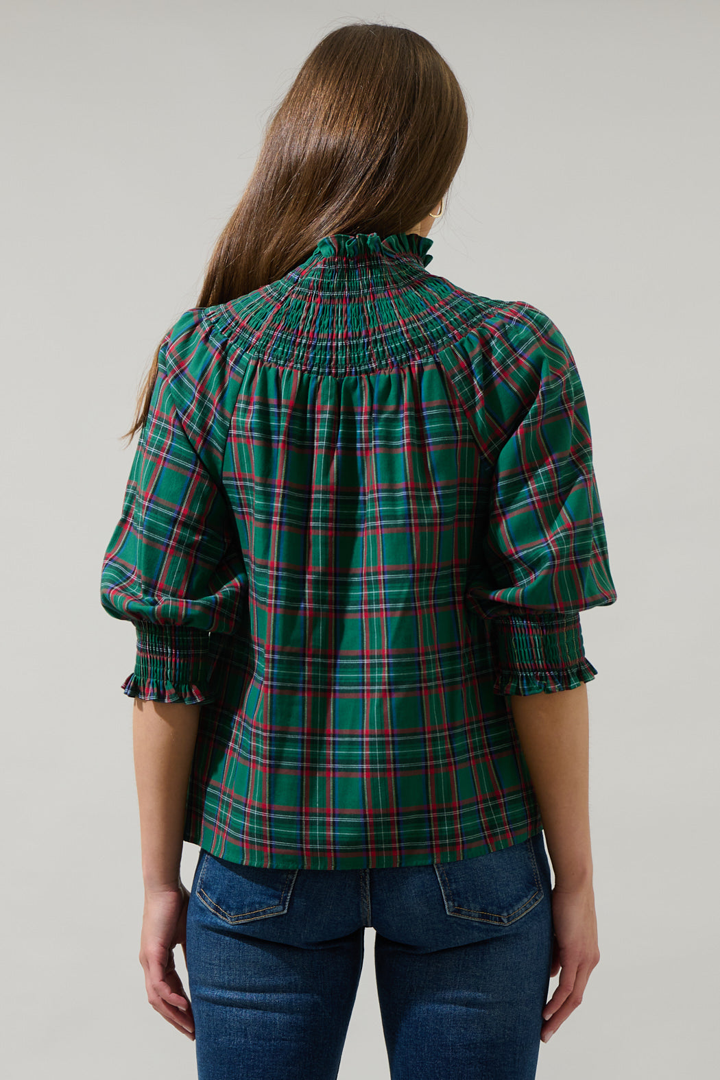 Jace Plaid Verity Smocked Top – Sugarlips