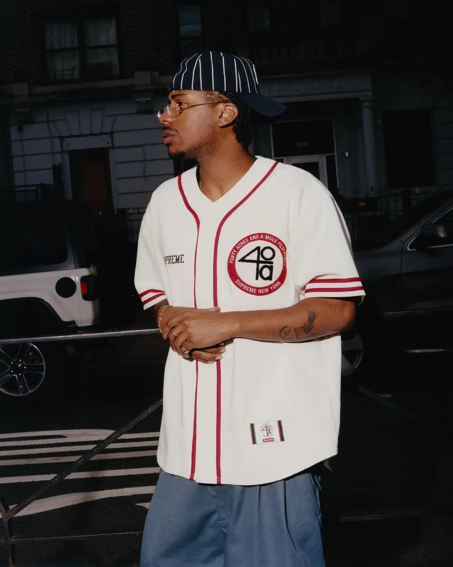 Supreme/40 Acres Twill Baseball Jersey | Supreme 25ss