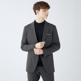 4S CROSS】【年間】セットアップジャケット/グレー×カルゼ/パッチ