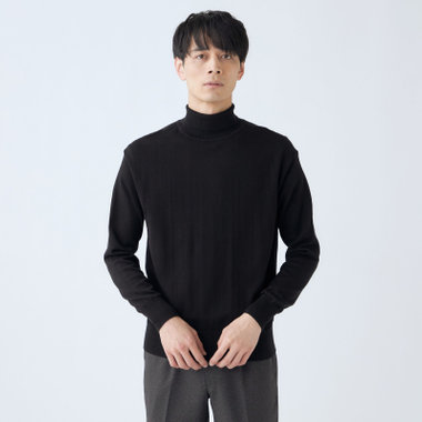 RBC】【秋冬】コットンタートルネックニットセーター/ブラック（G-BSTR