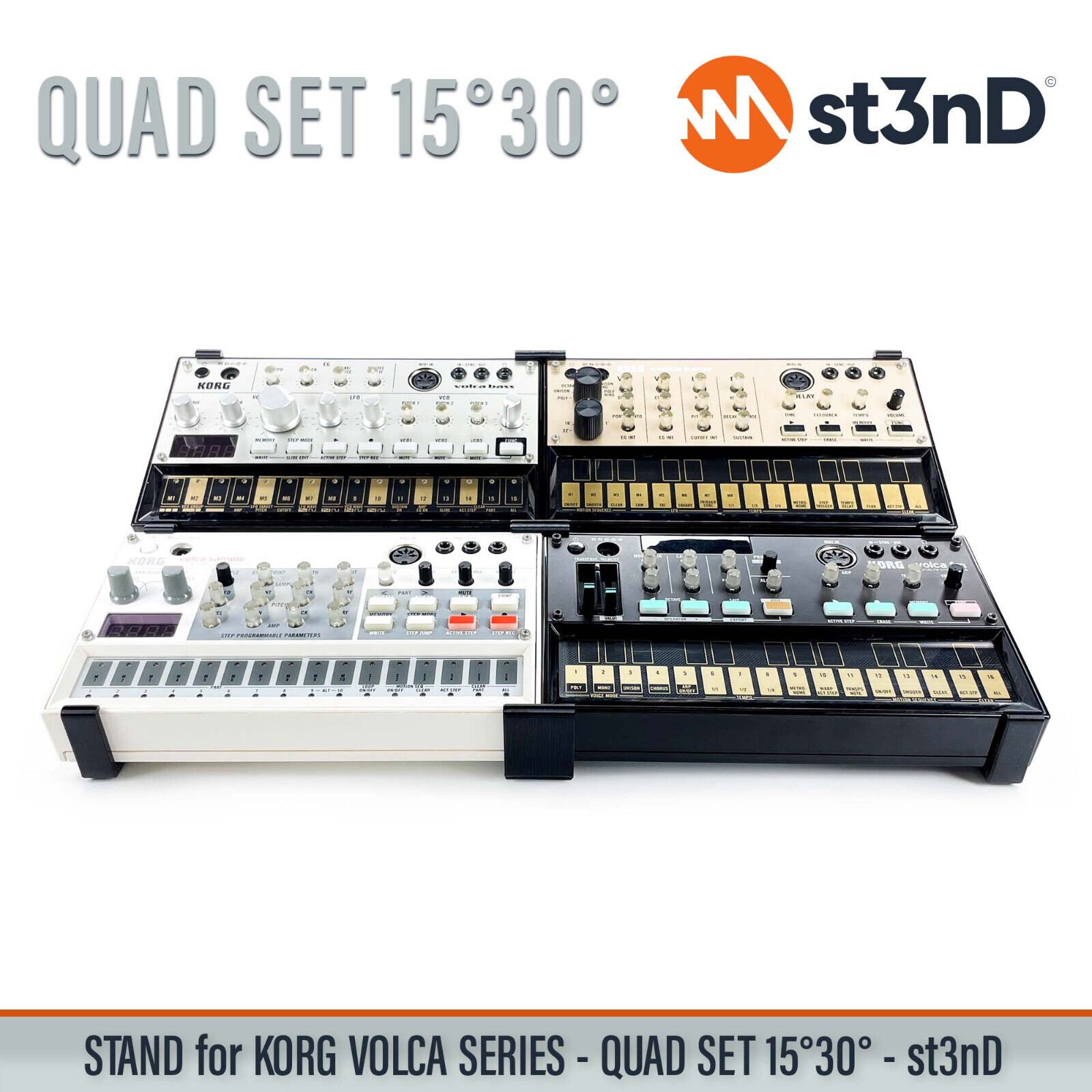 QUAD STAND SET for KORG VOLCA SERIES (15° and 30°) - Synth Stand +