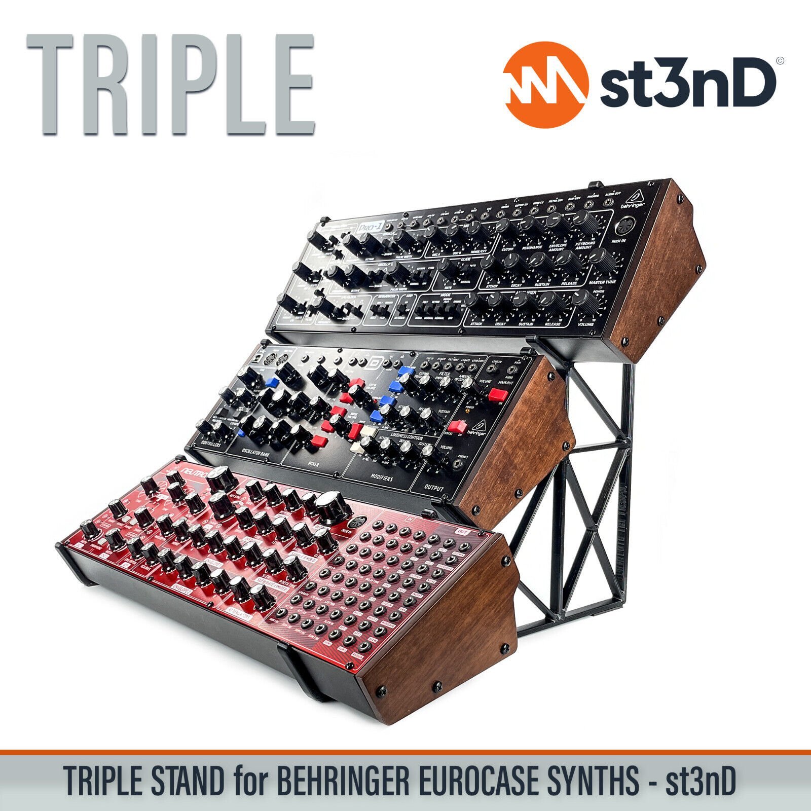 TRIPLE STAND for BEHRINGER 70HP/80HP EURORACK CASE SYNTHS - Synth