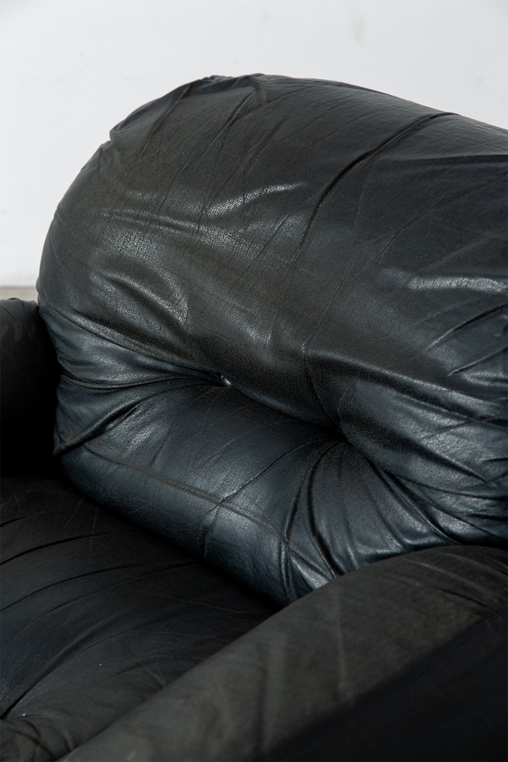 stoop | 'Okay' Sofa by Adriano Piazzesi in Leather and Chrome