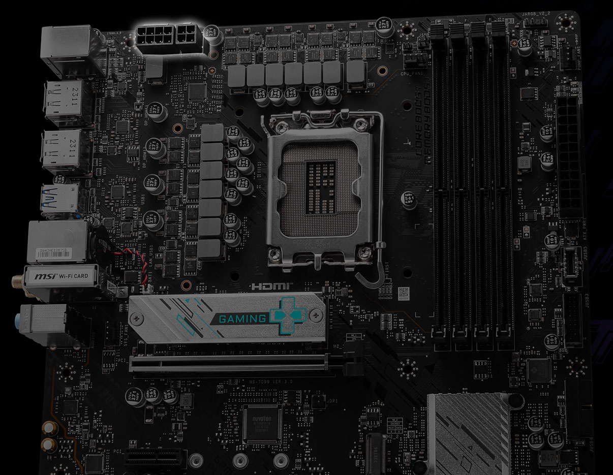 MSI B760M GAMING PLUS WIFI - Intel 14th/13th/12th Gen -12 Phases