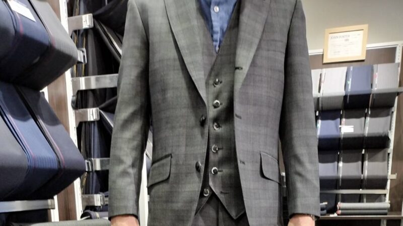 グレー×グレンチェックスーツ-アクタ西宮店スーツコレクション