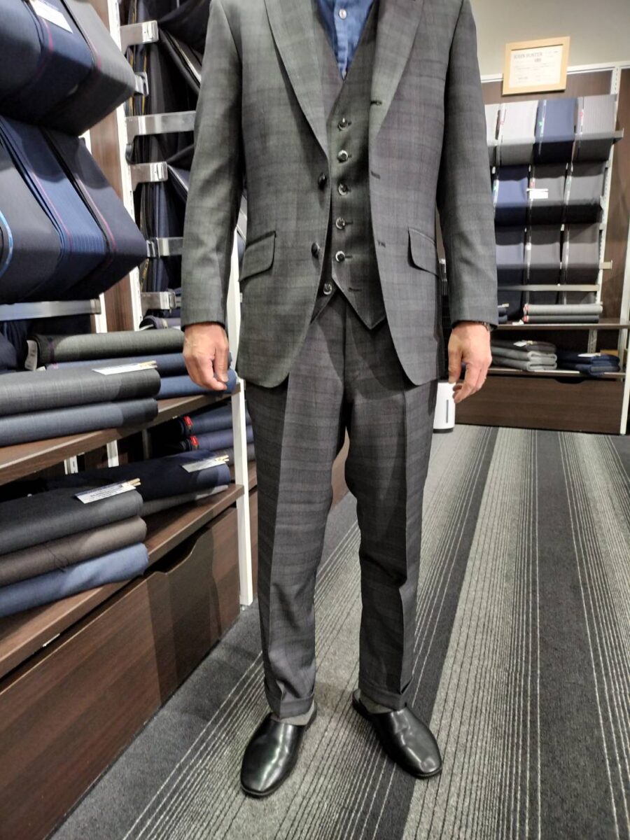 グレー×グレンチェックスーツ-アクタ西宮店スーツコレクション
