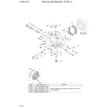 R140LC-9S(BRAZIL) TRAVEL MOTOR(1/2, TYPE 2) EPC Hyundai HCE online