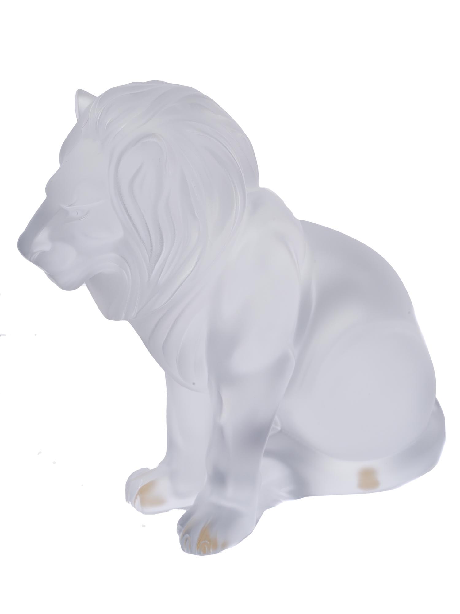 Lot 288 | LALIQUE PARIS LION FROSTED CRYSTAL GLASS SCULPTURE