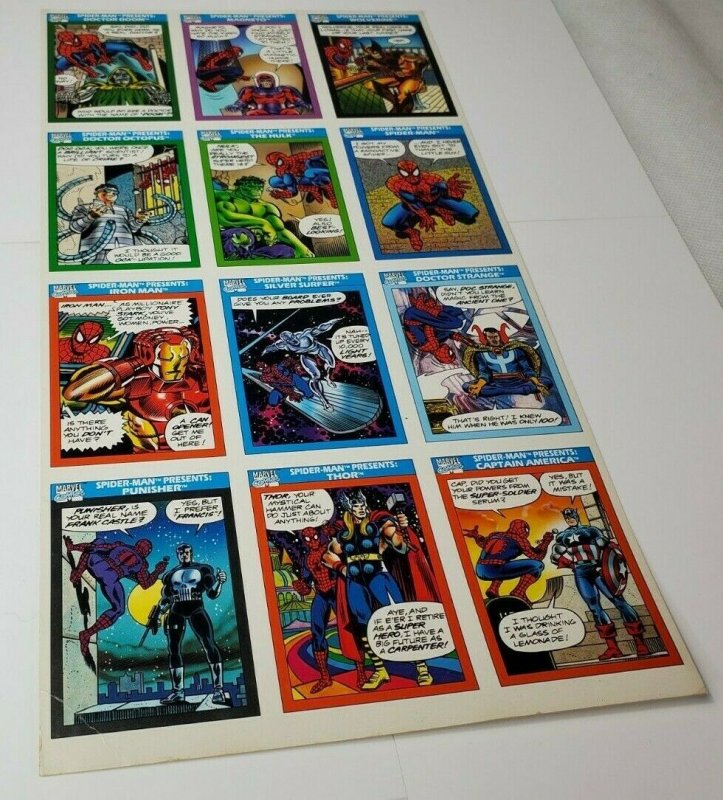 Marvel Universe Series 1 1990 Impel Trading Card uncut card sheet