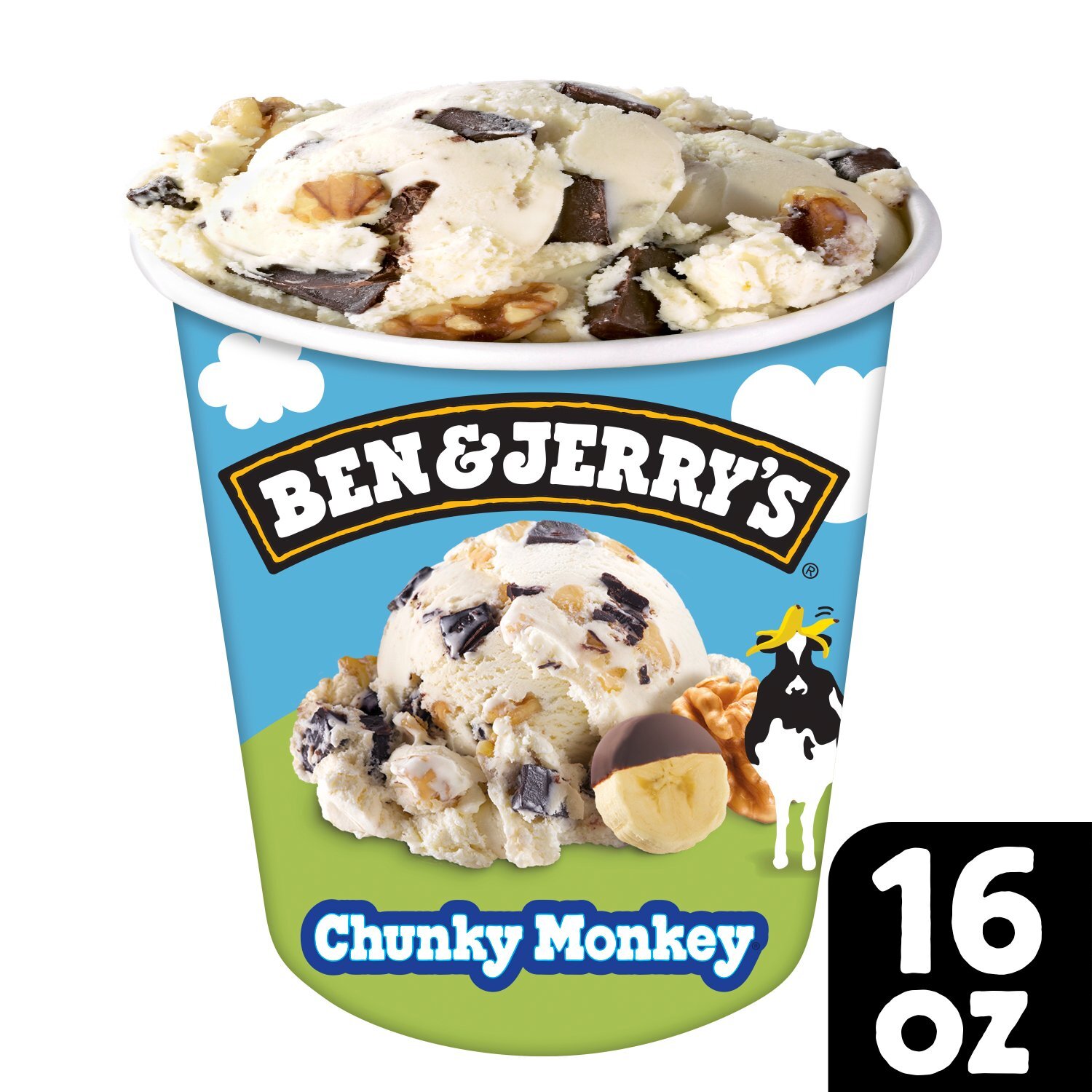 Ben & Jerry's Vermont's Finest Chunky Monkey Banana Ice Cream with