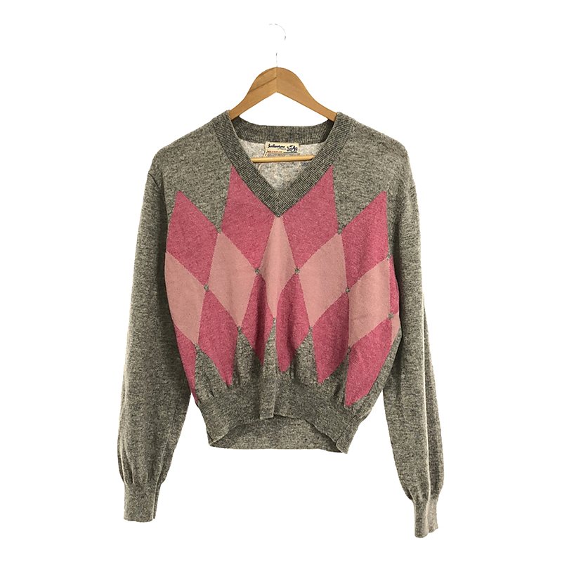 カシミヤ100 Vネック インターシャニット | ブランド古着の買取・委託