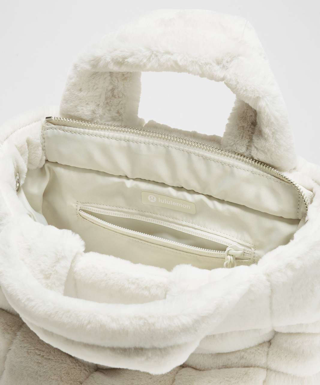 Lululemon Quilted Grid Tote Bag Mini 5L *Plush Fleece - Bone
