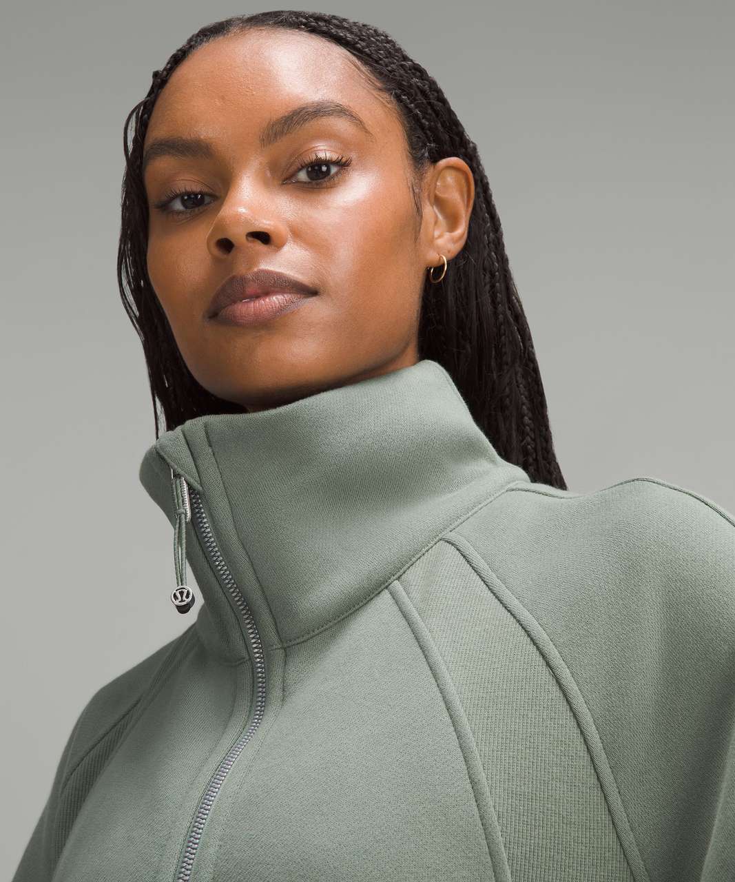 Lululemon Scuba Oversized Funnel-Neck Full Zip - Grey Eucalyptus