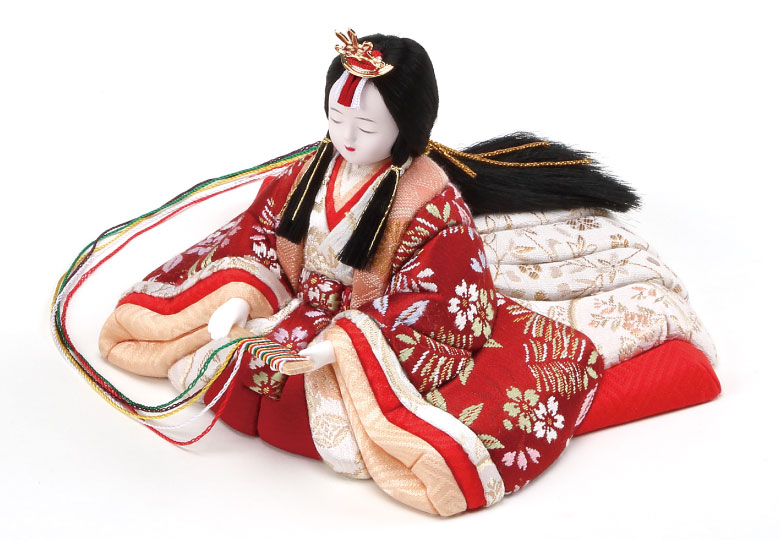 木目込雛人形 彩鳳雛 正絹 桜と草花紋 / おしゃれでコンパクトな
